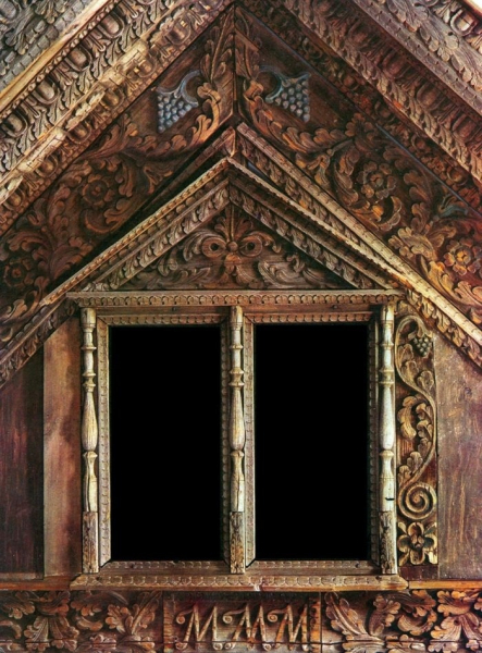Фронтон крестьянской избы со светелочным окном.

Фрагмент, 1882..0