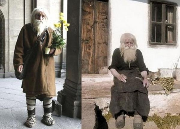 98-летний нищий, дедушка Добри из болгарской деревни Баилово..0