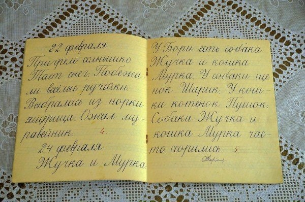 Чистописание...

Школьная тетрадь 1 класс, 3-я четверть. 1956..0