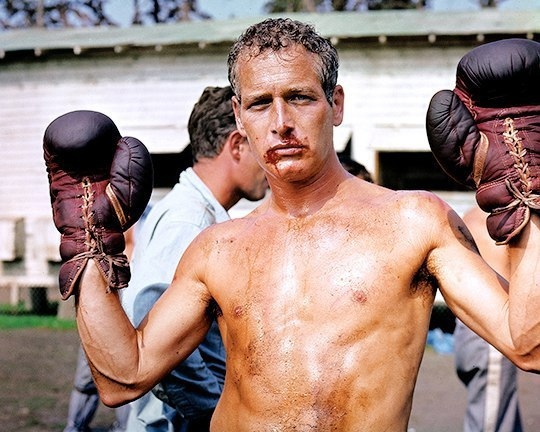 Пол Ньюман на съемках фильма 