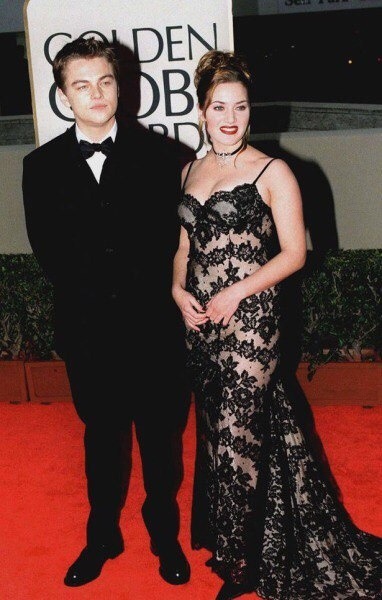 Леонардо Дикаприо и Кейт Уинслет на церемонии вручения Золотого..0