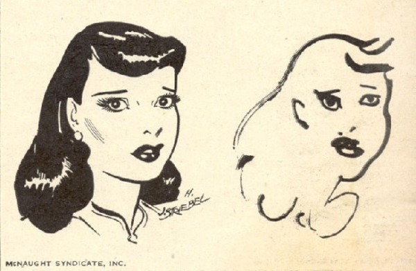 В 1947 году художники комиксов нарисовали персонажей с закрытыми..1