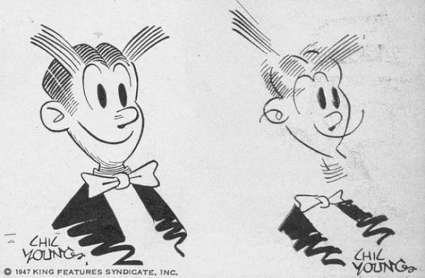 В 1947 году художники комиксов нарисовали персонажей с закрытыми..3