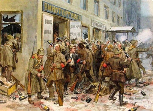 1917 год. Внучка декабриста слышит шум на улице и посылает прислугу..1