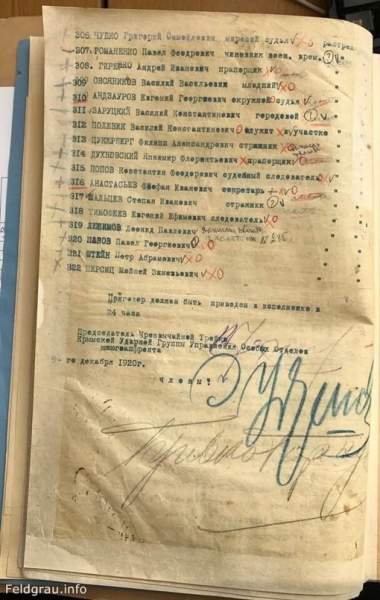 Подлинник решения Чрезвычайной тройки Крымской ударной группы..9