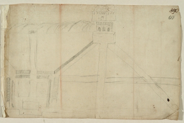 Собственноручный рисунок Петра I по планировке Петергофа, начало..0