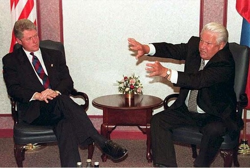 Борис Ельцин и Билл Клинтон, США, 1995
..0