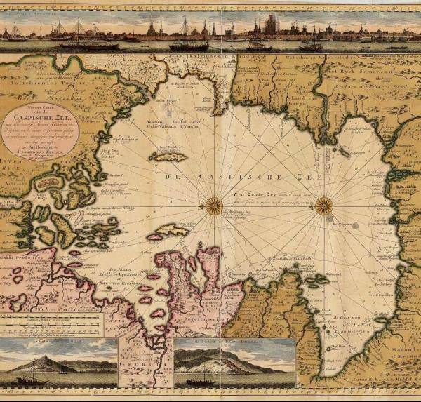 В 1720 году немецкие картографы составили карту Каспийского моря...0