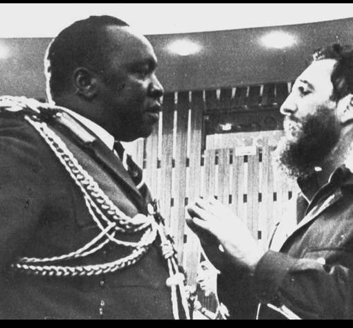 Иди Амин и Фидель Кастро на международном саммите . Алжир , 1977 г..0