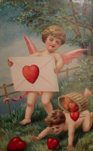 Ретро-открытки с Купидонами ко дню святого Валентина...2