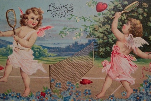 Ретро-открытки с Купидонами ко дню святого Валентина...4