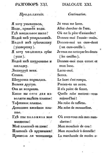 Онъ о жраньѣ только думаетъ. Русско-французский разговорник..2