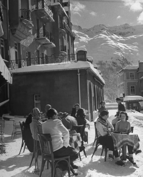 Горнолыжный курорт Санкт-Мориц в Швейцарии, 1947 год, фото —..2