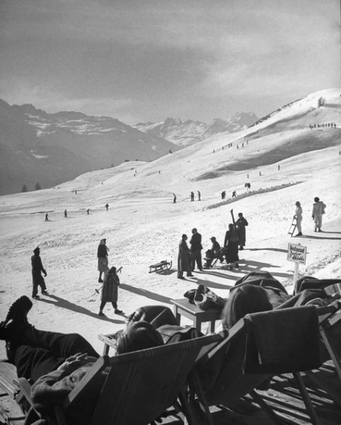 Горнолыжный курорт Санкт-Мориц в Швейцарии, 1947 год, фото —..6