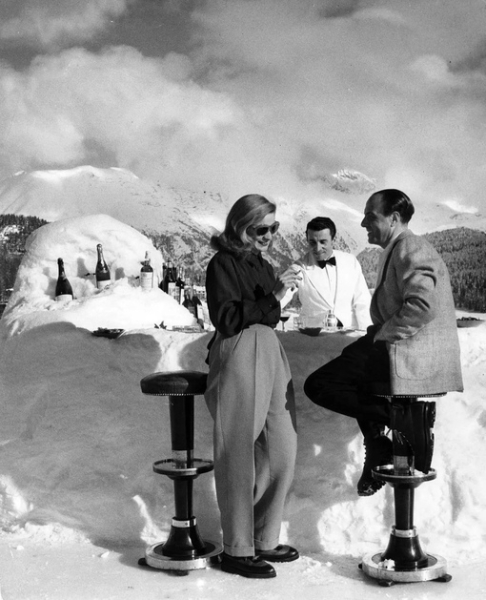Горнолыжный курорт Санкт-Мориц в Швейцарии, 1947 год, фото —..0