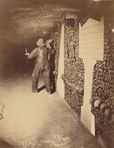 Парижские катакомбы, 1860-е годы, снимки французского фотографа..2