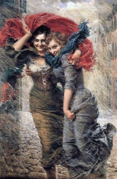 Gaetano Bellei (1857-1922), Italian. Rainy..0