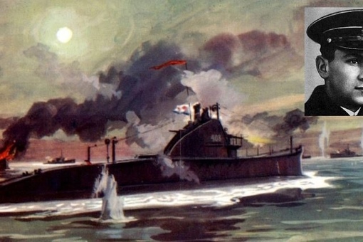 В 1943 г. в Финском заливе поврежденная подводная лодка «Щ-408»..0