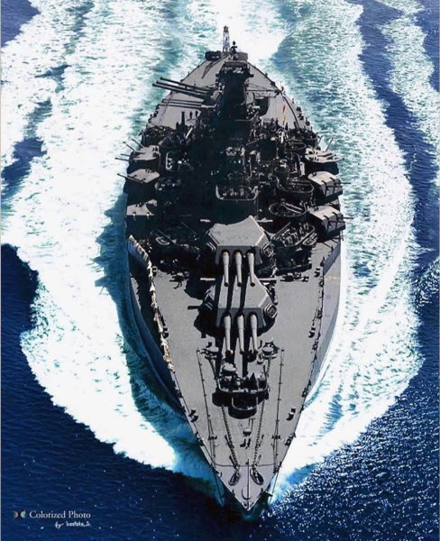 Американский линкор ''Tennessee'' в Тихом океане, 1943 г. В апреле 1945 г. в..0