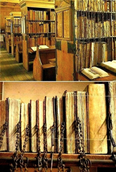 Одна из старейших в мире библиотека, с прикованними цепями..0