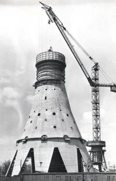 Строительство Останкинской телебашни .Москва, 1960-е..0