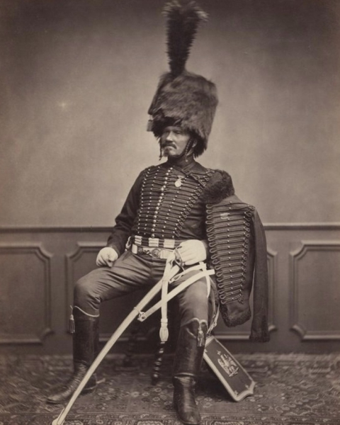 На фото изображены солдаты Наполеона, сражавшиеся при Ватерлоо...1