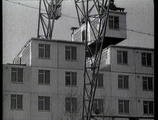 Строительство первой панельной хрущёвки в СССР, 1958 год. Москва,..0