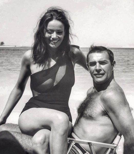 Шон Коннери и Клодин Ожье на съемках