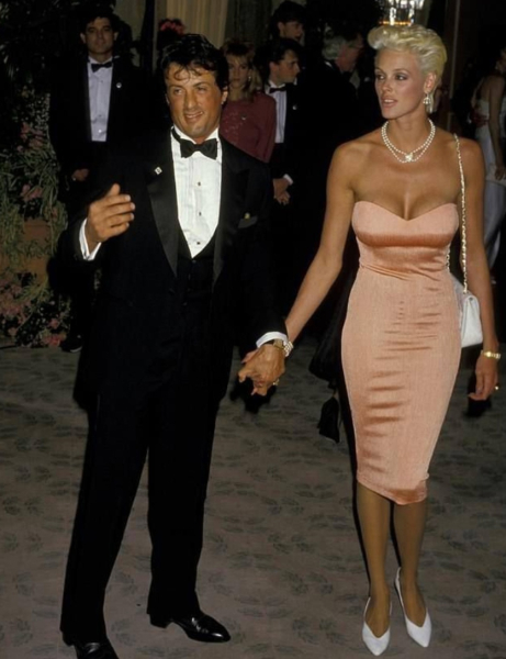 Сильвестр Сталлоне и его жена Бриджит Нильсен на премии AFI Life..2