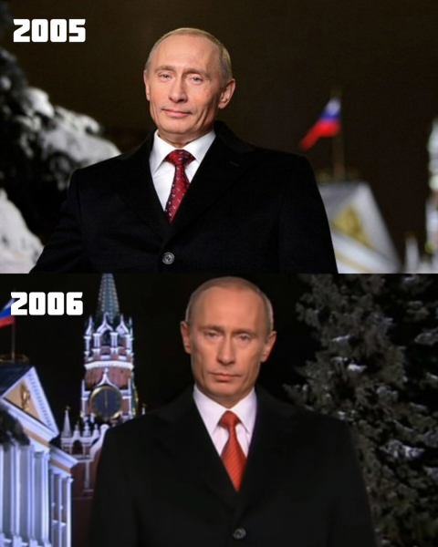 Как менялся Владимир Путин за последние 23 года новогодних..2