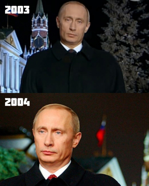 Как менялся Владимир Путин за последние 23 года новогодних..1