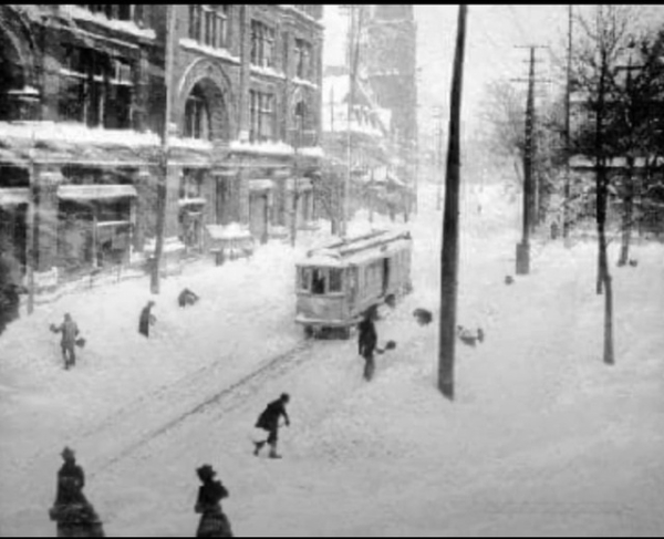 Снежная буря в канадском Монреале , 1901..0