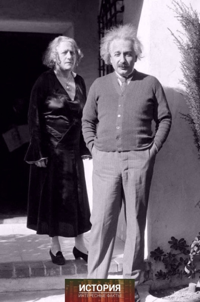 Альберт Эйнштейн и его жена Эльза в Пасадене, Калифорния, 1931..0