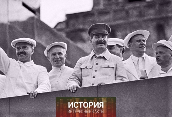 Члены Политбюро на параде атлетов, Москва, 1936..0