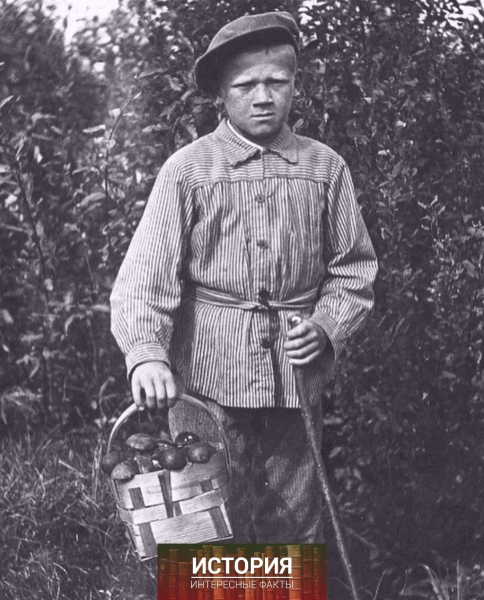 Мальчик с лукошком грибов, 1935 год,..0