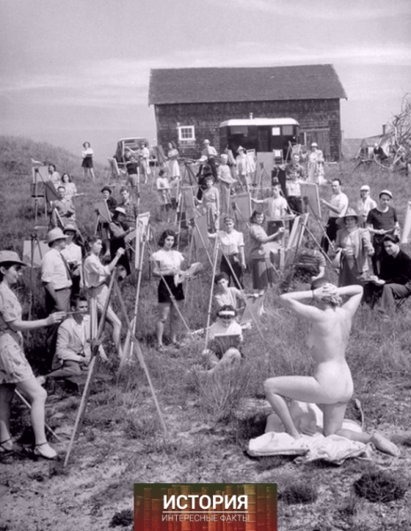 Ученики художественной школы Фарнсуорта пишут с натуры, 1946..0