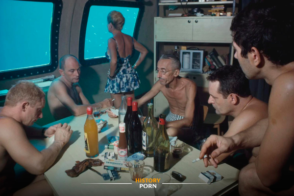 Красное море, 1963 год. На фотографии — Жак-Ив Кусто и члены его..0