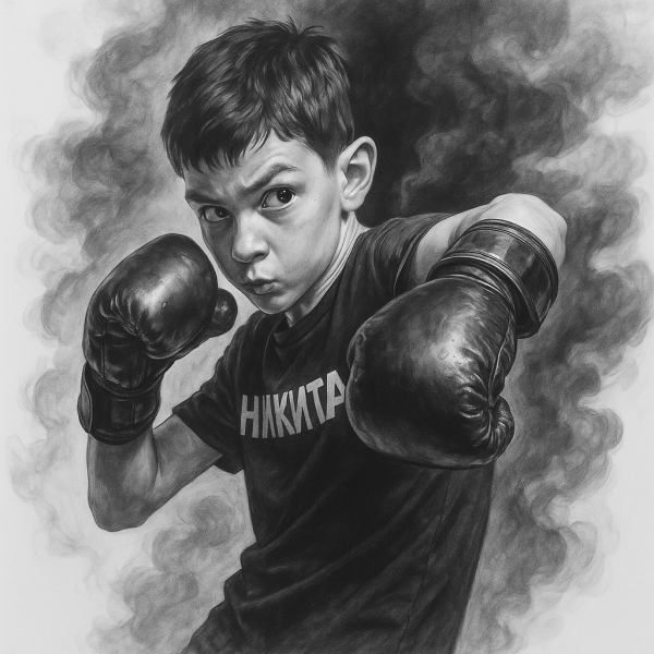 Портрет твоего сына в образе настоящего боксера, а не малыша. С..1